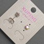 Earrings, Studs Xuping with Rainbow Crystal, diameter 5mm± rhodium