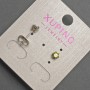 Earrings, Studs Xuping with Olive Crystal, 4 mm ± diameter, Rhodium-plated