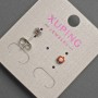 Xuping Stud Earrings with Red Crystal, 4mm± Diameter, Rhodium Plated