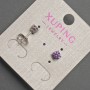 Earrings 'Stud' Xuping with Violet Crystal, 5 mm diameter ± Rhodium-plated
