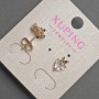 Xuping Heart Stud Earrings with White Crystal, 7×10 mm diameter, 18K Gold-Plated