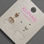 Xuping Stud Earrings with White Rhinestones, 4mm± diameter, 18K Gold Plated