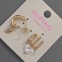 Xuping Stud Earrings Heart with White Crystal, 21x12 mm ± diameter, 18k Gold-Plated