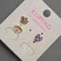 Xuping Heart-Shaped Purple Crystal Stud Earrings, 7mm diameter, 18k Gold Plated