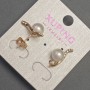 Xuping Stud Earrings with White Rhinestones and Pearl, 9mm Pearl Diameter, 20mm+- Length, 18K Gold Plating