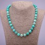 Natural Amazonite Bead Necklace smooth round beads, diameter 10(±)mm, length 45cm