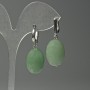 Earrings Grenulated Jade Oval, diameter 15×20mm±, length 36mm±