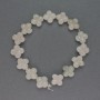 White Quartz Beads Clover Shape, 14x14mm ±, length 20cm ±