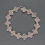 Rose Quartz Beads Clover Shape, Natural Stone, 13x13 mm, length 20 cm