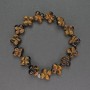 Tiger's Eye Beads - Natural Stone Clover Shaped, 13x13 mm, length 19 cm