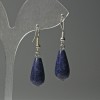 Azurite Drop Earrings, diameter 10×25mm, length 40mm