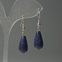Azurite Drop Earrings, diameter 10×25mm, length 40mm
