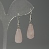 Pink Quartz Drop Earrings, 10x25mm, approximately 40mm length
