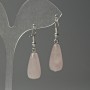 Pink Quartz Drop Earrings, 10x25mm, approximately 40mm length