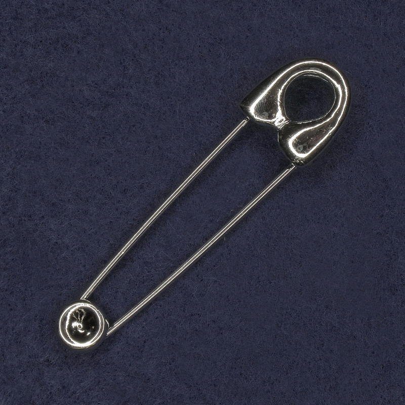 Brooch Pin 17x72mm+ - Silver-colored Metal