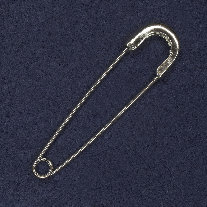 Brooch Pin 20x77mm+-silver-tone metal