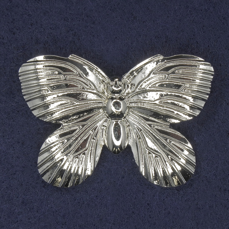Brooch Butterfly Silver-tone 42x30mm+