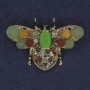 Brooch Bee Assorted Stones Crystals Golden Metal 28x40mm+