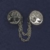 Brooch for Cardigans, Silver-Colored Metal, 20mm Diameter ±; Chain Length 9cm+