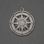 Pendant Star with White Rhinestones Silver Metal, diameter 25mm±, length 30mm±