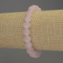 Bracelet Pink Quartz Smooth Bead, 8mm diameter ±, 18cm length ± Stretch
