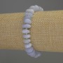 Blue Agate Bracelet Tumbled Beads, 11x4mm, ±3mm Bicones, Stretch Length 18cm