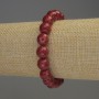 Bracelet Coral Faceted Bead, diameter 10mm±, length 18cm stretch