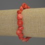 Orange Coral Beaded Bracelet, faceted beads, diameter 7-10x9mm, stretch length 18cm