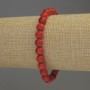 Coral Bead Bracelet Smooth Round Beads, 7mm diameter ±, 18cm length Stretch