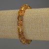 Bracelet Amber Smooth Cube 7x7mm+-, length 18cm+- stretch