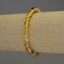 Amber Bead Bracelet Smooth Balls, diameter 6-6.5 mm, 5 mm±, length 18 cm± stretch
