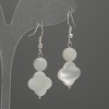 Earrings Pearlized Shamrock 12mm+ natural pearl bead 6mm+, length 38mm+