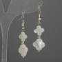 Earrings 'Luck Clover' with Mother-of-P pearl 10mm+- 12mm+-, length 45mm+-