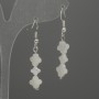 Earrings 'Shamrock' with Mother-of-Pearl 6mm±, length 43mm±
