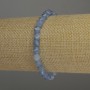 Aquamarine Beaded Bracelet 6x5mm Diamond Cut Rhombus, 18 cm Stretch