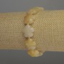 Calcite Bracelet Yellow Flower, 15×6mm dia beads +- 3mm beads, length 18cm Stretch