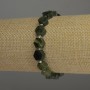 Bracelet of Canadian Jadeite Nodes, diameter 8mm+- with seed beads 3mm, length 18cm stretch
