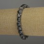 Larvikite Bracelet Grenulated Cube, 7x7mm, 18cm length (stretch)