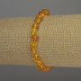 Bracelet Amber tumbled, 7x5 mm beads, 2 mm seed beads, stretched 18 cm
