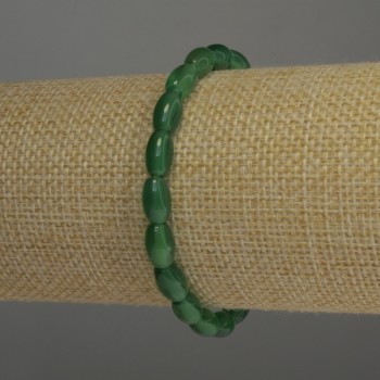 Chrysoprase Barillo Bracelet, 9x6 mm Beads, Stretch, 18 cm