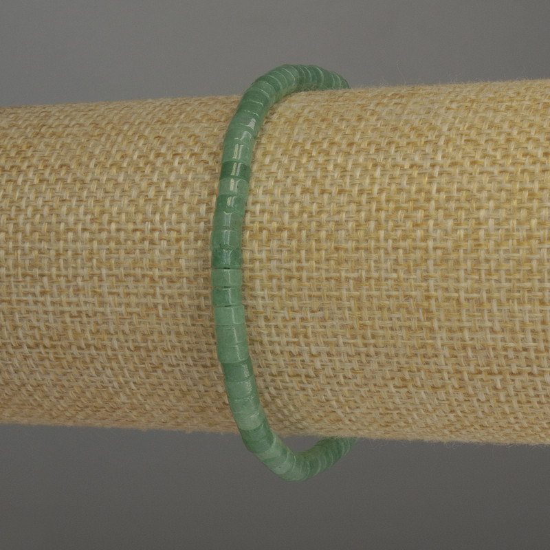 Jade Rondelle Bracelet, diameter 4x2, 5mm±, length 18cm Stretch