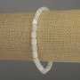 Bracelet Mother-of-P Pearl Cylinder, diameter 6x5mm +-, length 18cm stretch