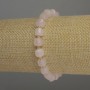 Bracelet Rose Quartz Faceted Cube, diameter 7x7mm±, 3mm beads±, length 18cm Stretch