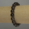 Smoky Topaz Smooth Bead Bracelet, 10mm diameter, 18cm length stretch