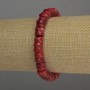 Coral Rondelle Bracelet, diameter 9×3-4mm, stretchy, 18cm