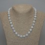 Aquamarine Necklace with Faceted Beads, 10x8 mm, 50 cm length with clasp