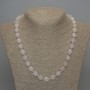 Necklace made of natural stone Multistrand Pink Quartz facets, diameter 10x9mm, length 45cm
