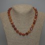 Carnelian Necklace with Faceted Beads, 12x10mm, length 50 cm