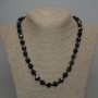 Necklace of Natural Stone with Silver Obsidian Mult facets, diameter 10x9mm ±, length 50cm ±