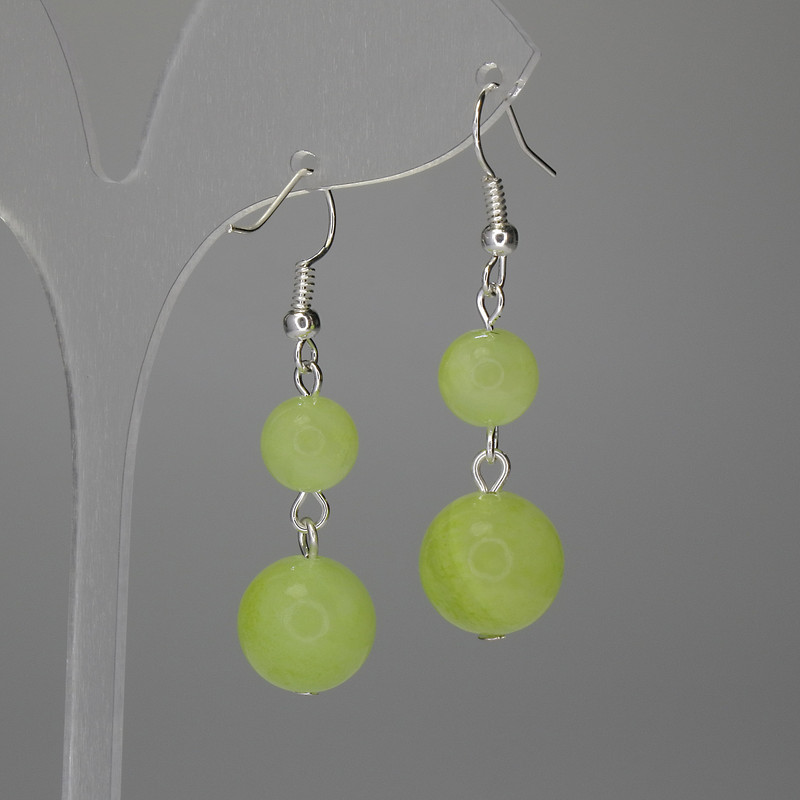 Onyx Bead Earrings smooth ball 12mm± 8mm±, length 45mm±